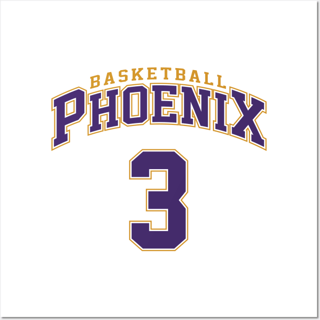 Phoenix Basketball - Player Number 3 Wall Art by Cemploex_Art